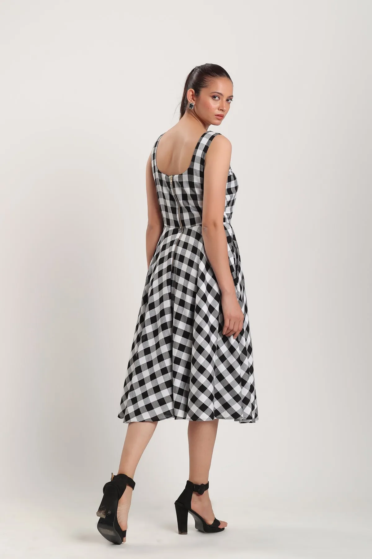 AUDREY A-LINE MIDI DRESS BLACK