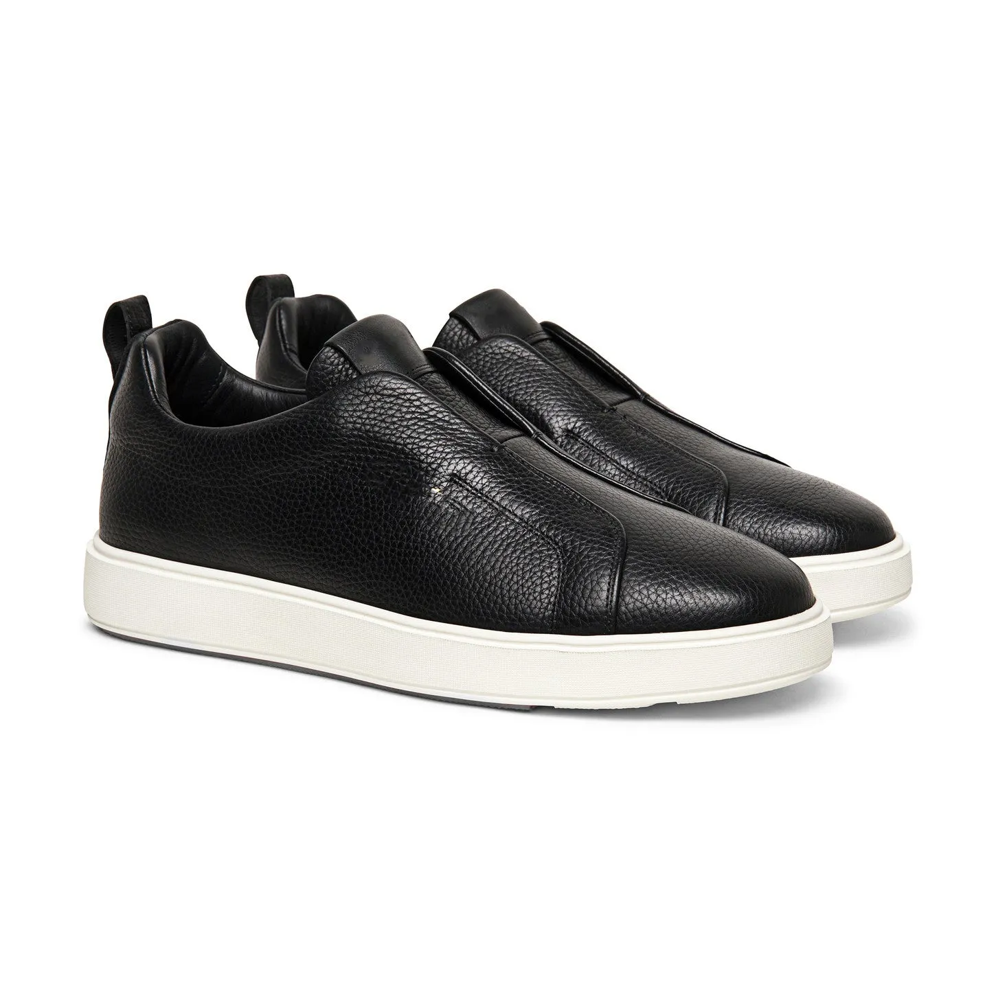Black Leather Elowen Slip On Sneakers - AW24