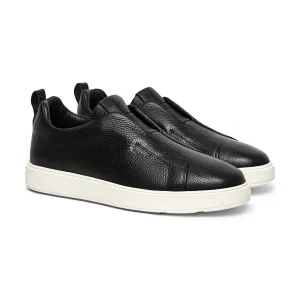 Black Leather Elowen Slip On Sneakers - AW24