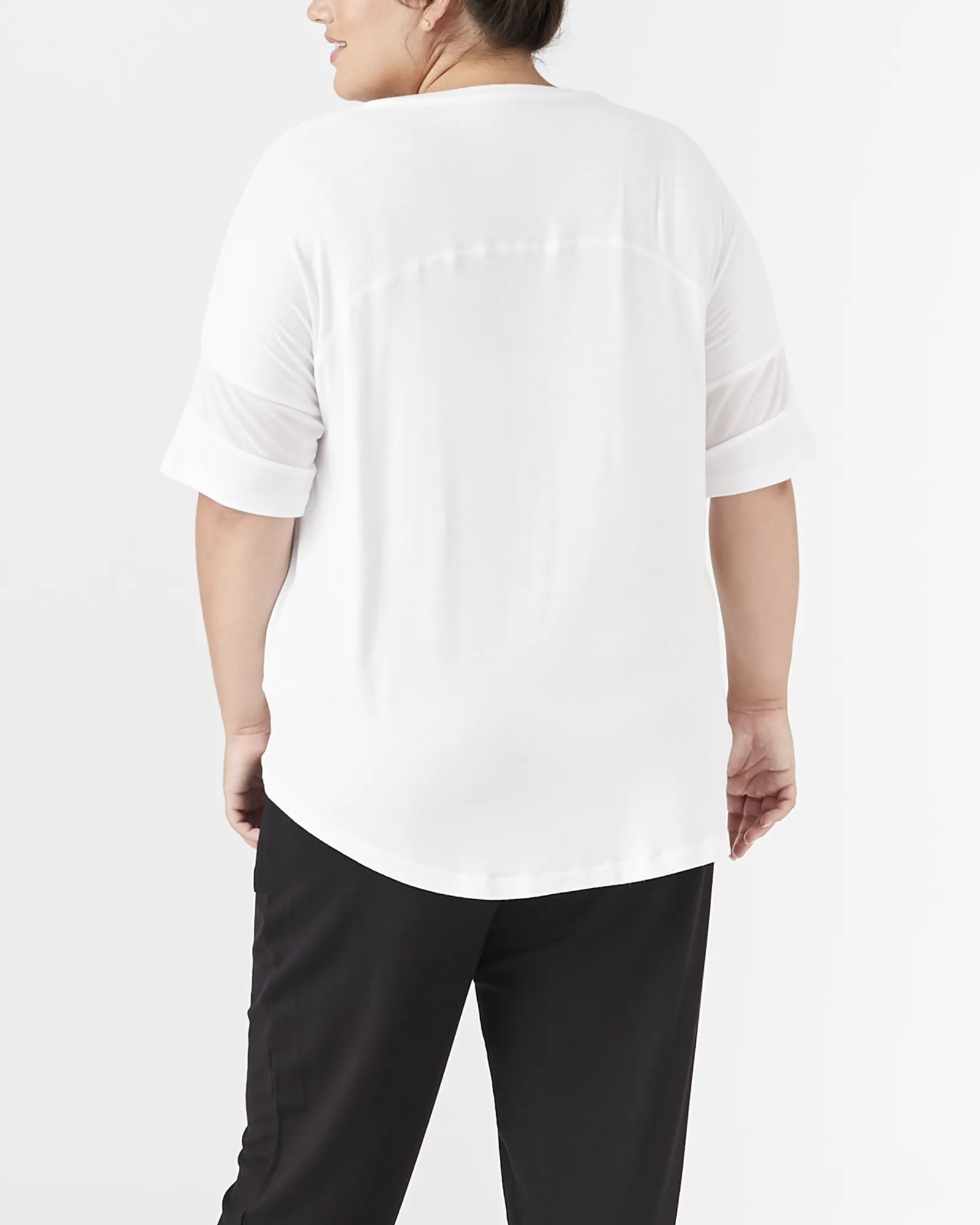 Blossom V-Neck Tee | White