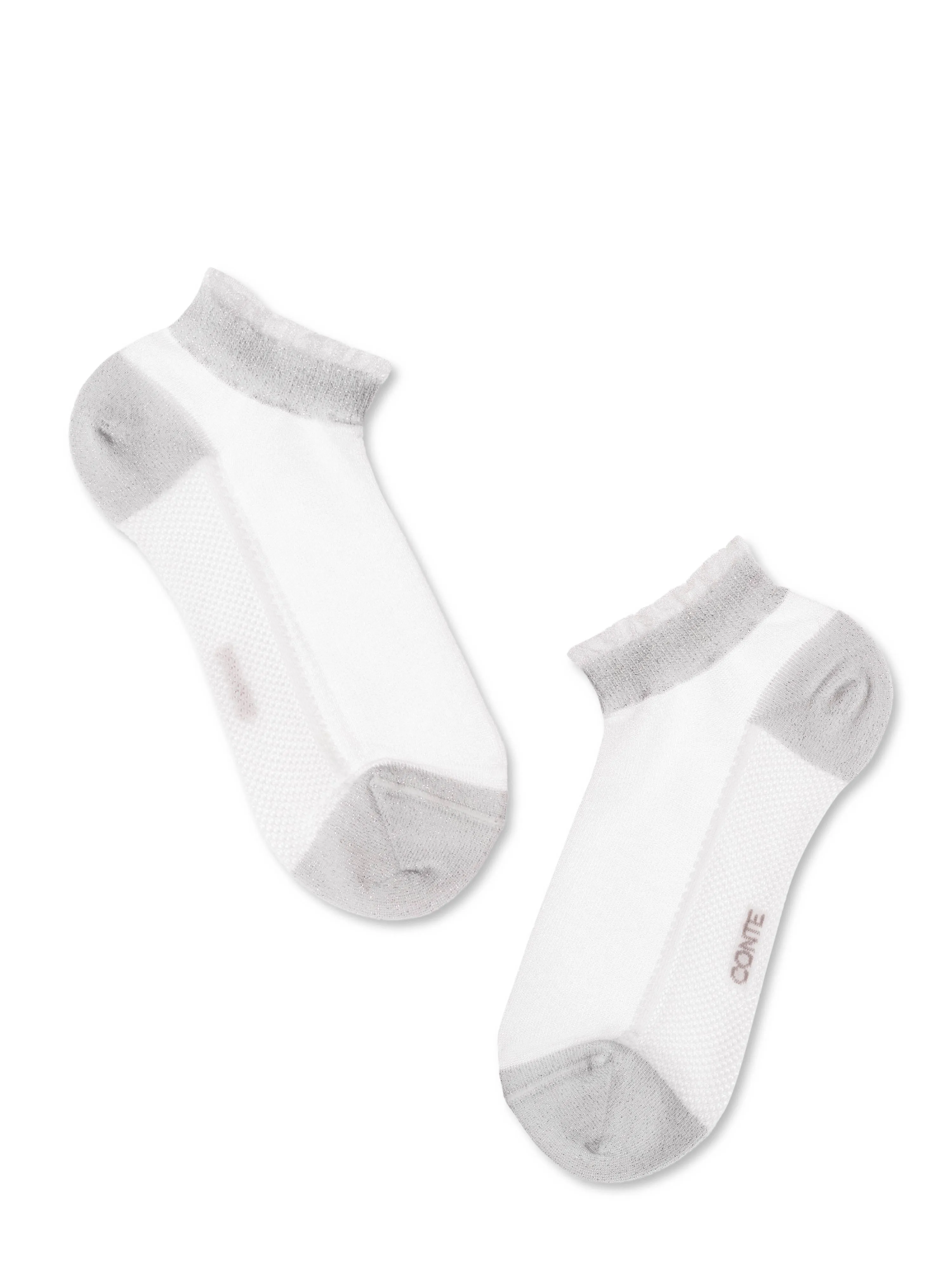 Conte Active #20С-27СП(229) - Lot of 2 pairs Cotton Cropped Women's Socks (with Polyamide Sheer Mesh)