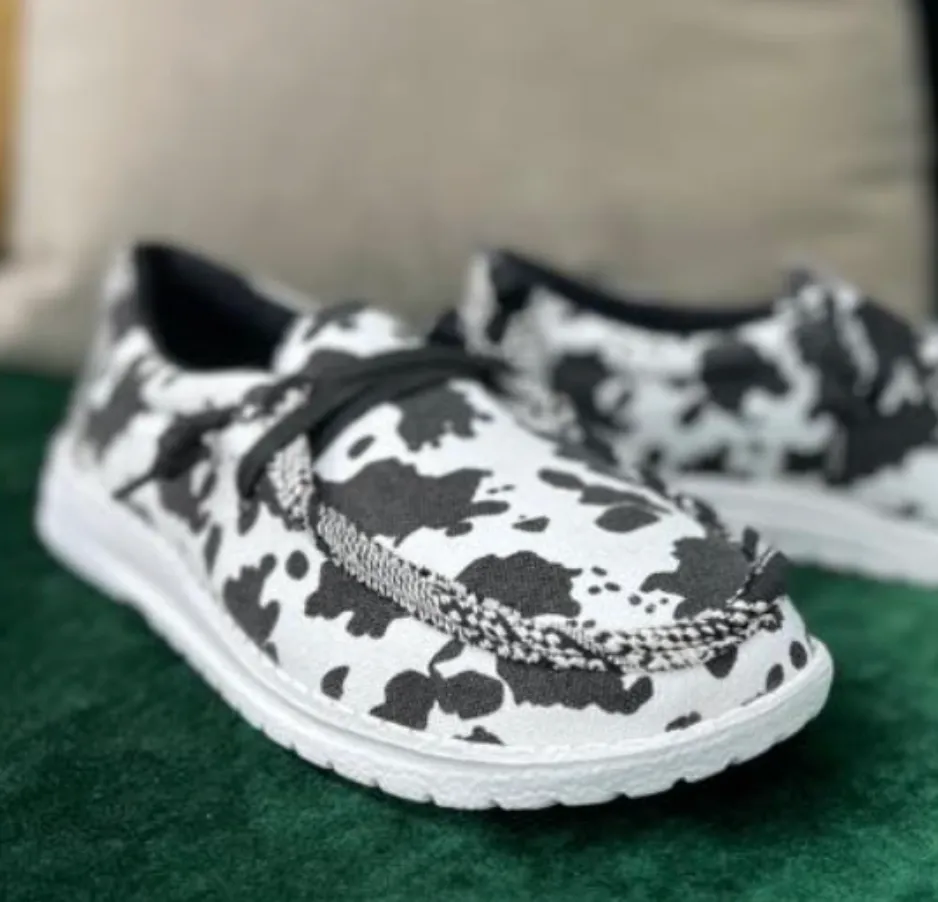 Cow Printed Holly Shoe