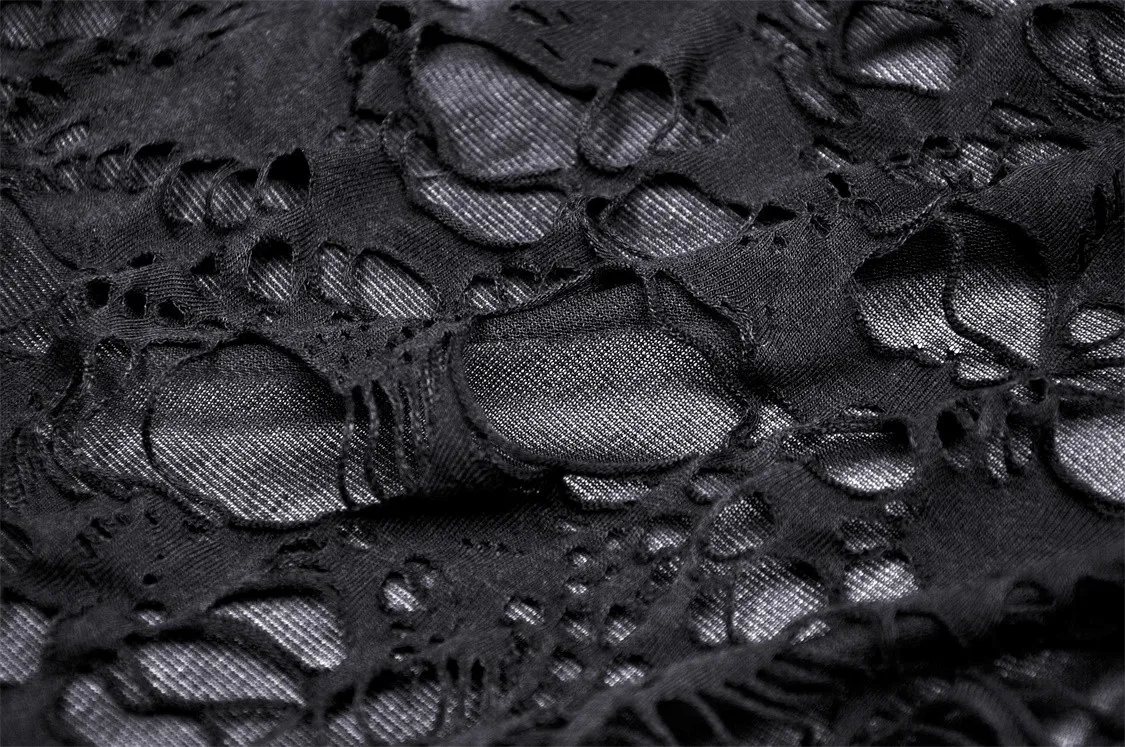 Edgy Women's Ripped Mesh Hood Crop Top - Dark Alt Fashion
