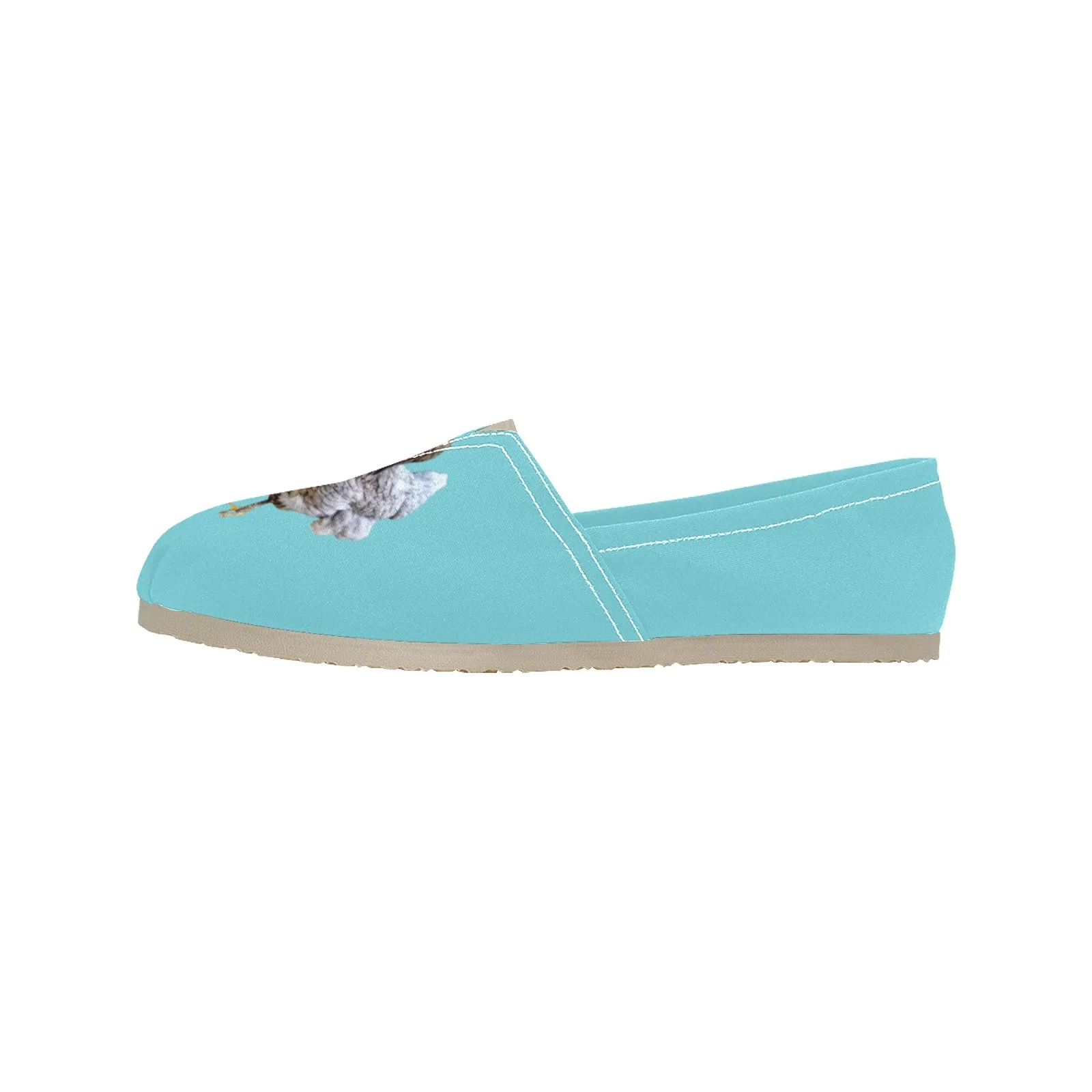 Espadrilles Canvas Chickens Turquoise Women's Canvas Slip-On Shoes(Model1206)