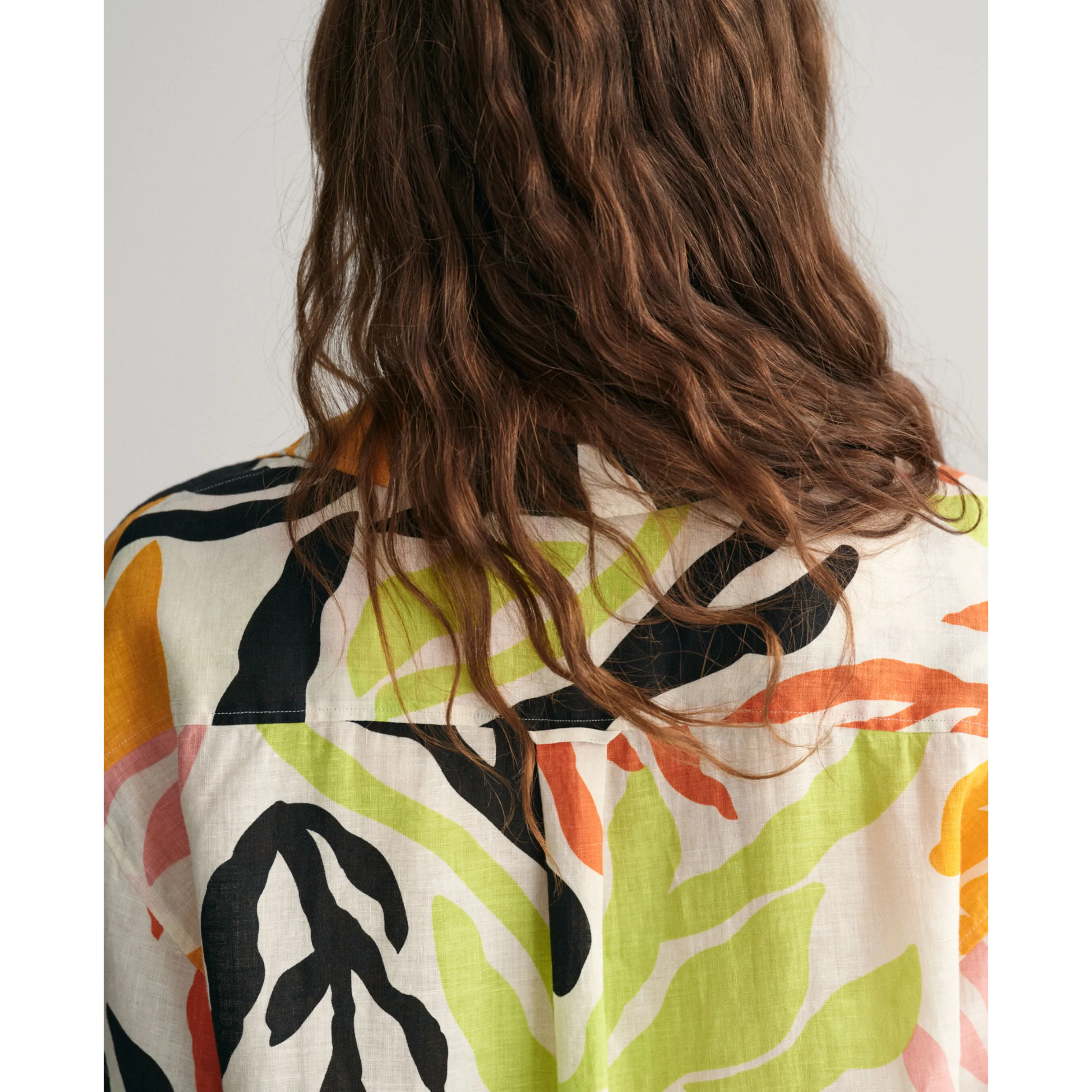 GANT Relaxed Palm Print Linen Caftan Medal Yellow 4503329