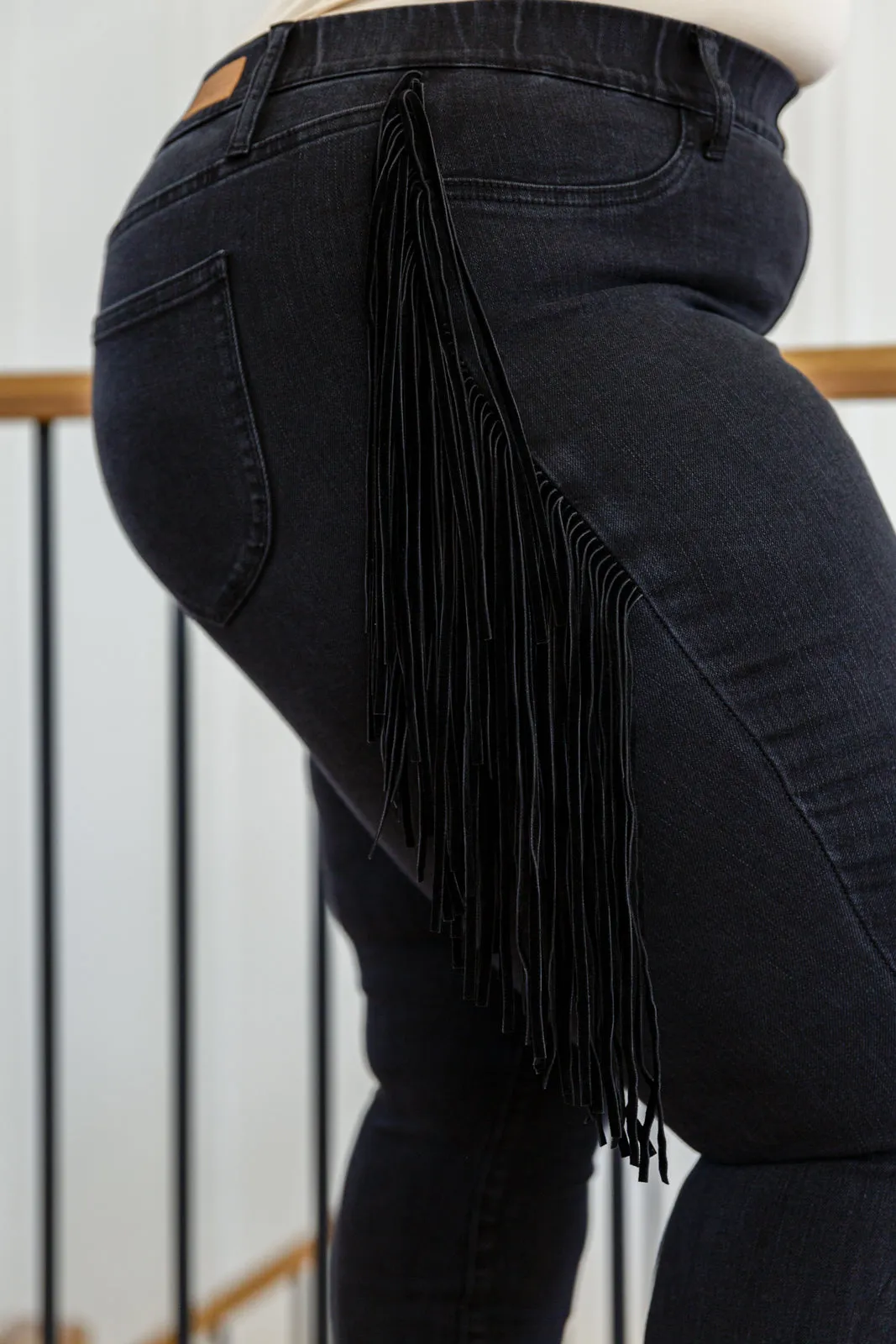 Judy Blue Cowgirl Chic Fringe Skinny Jeggings