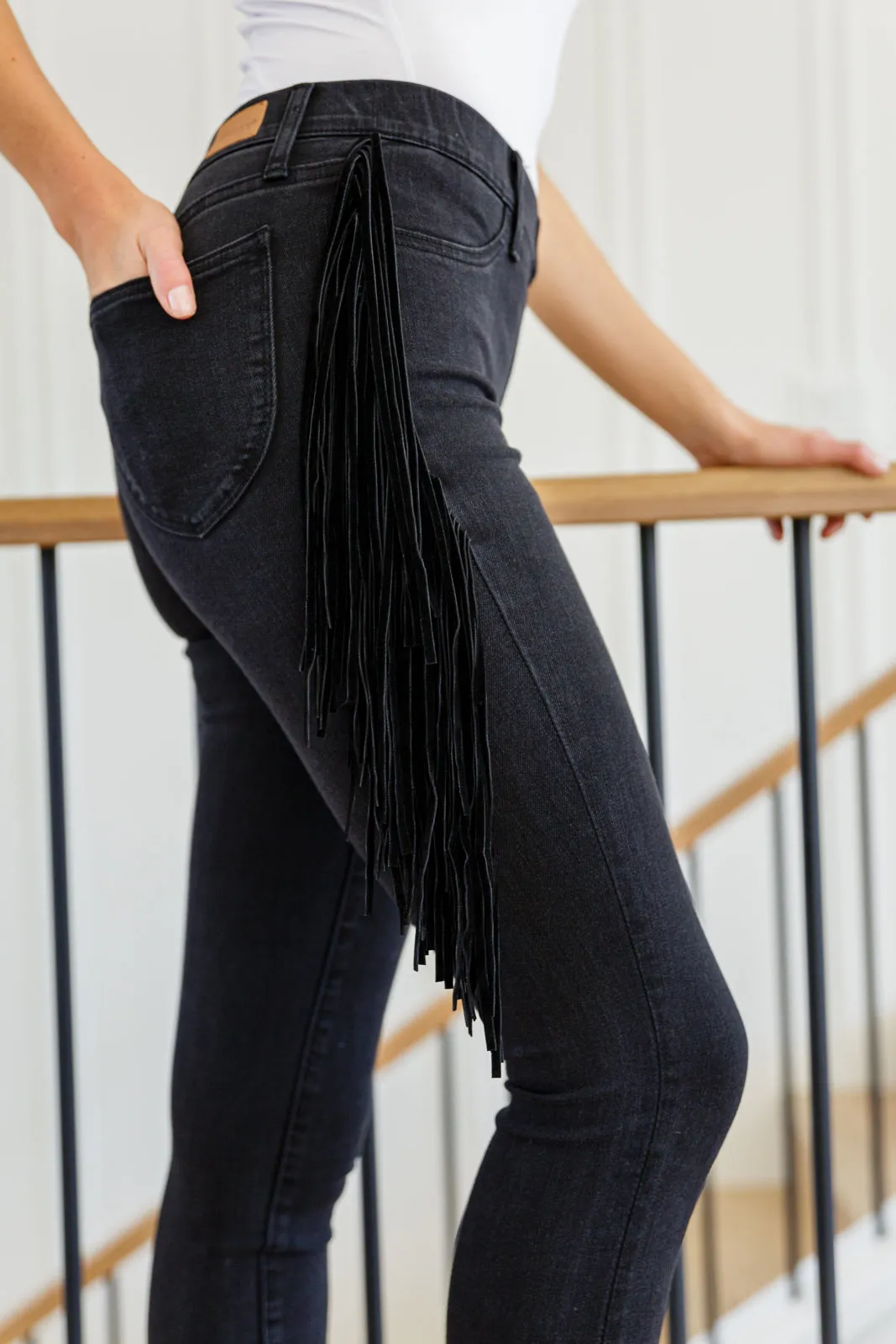 Judy Blue Cowgirl Chic Fringe Skinny Jeggings