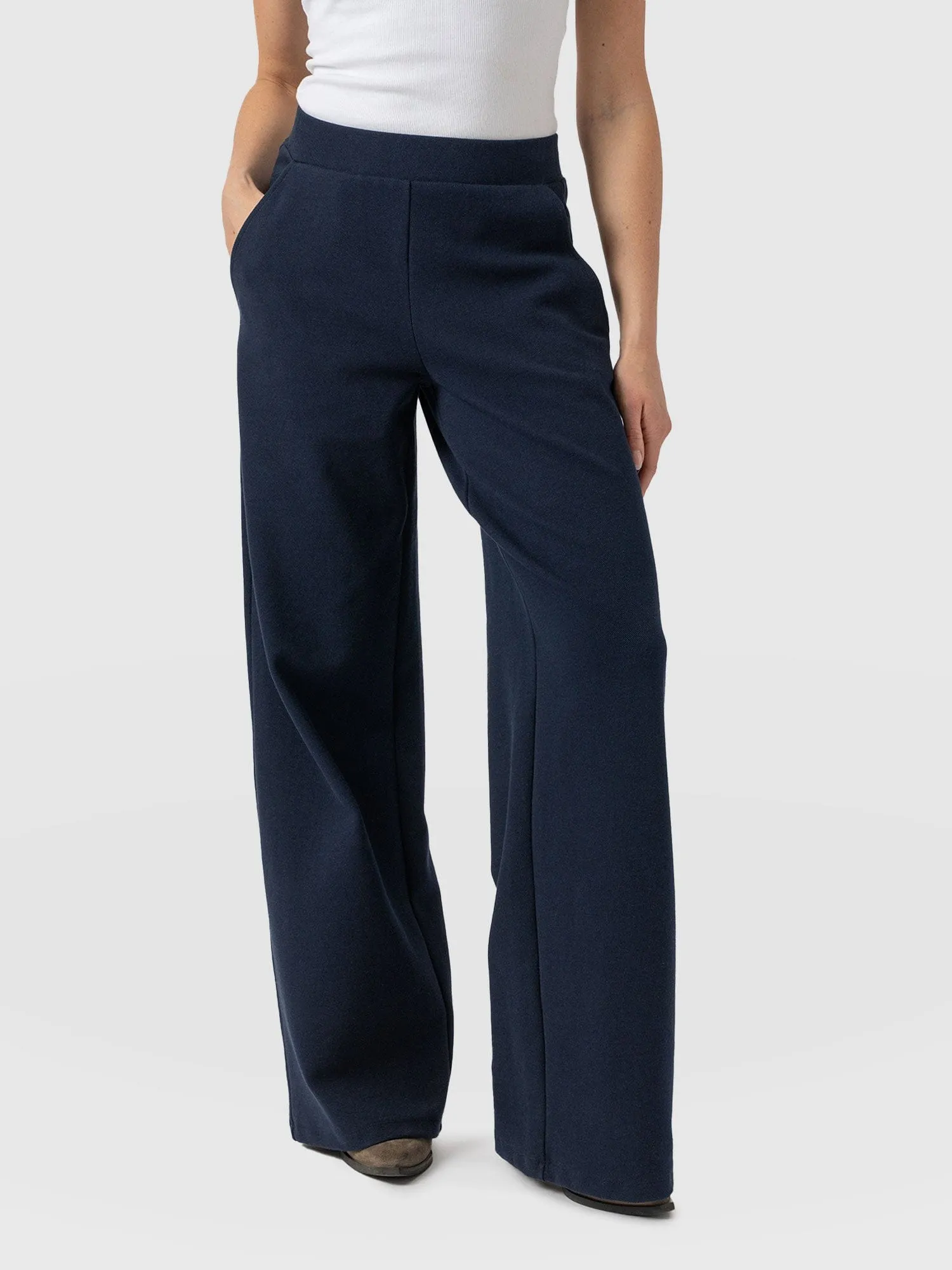 Keller Wide Leg Pant - Navy Twill