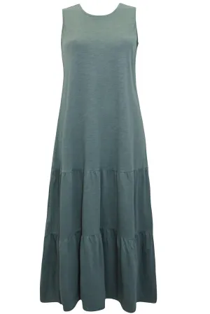 Khaki Tiered Maxi Dress