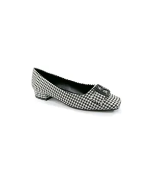 LAURA BIAGOTTI FLAT SHOE IN BLACK AND WHITE PATTERN