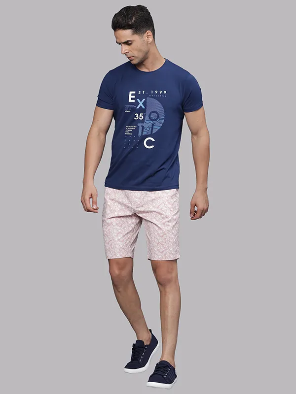 Leaf Print Tan Rose Chino Shorts