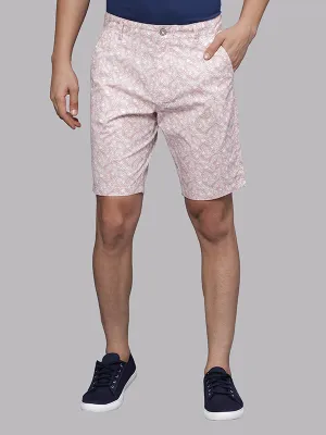Leaf Print Tan Rose Chino Shorts