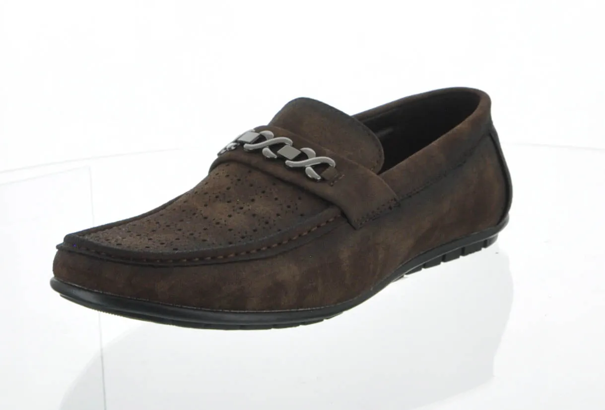 MEN'S SHOES COFFEE PU MOCCASINS OH1802-11
