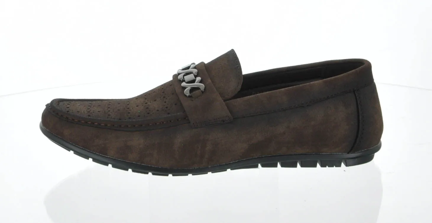 MEN'S SHOES COFFEE PU MOCCASINS OH1802-11