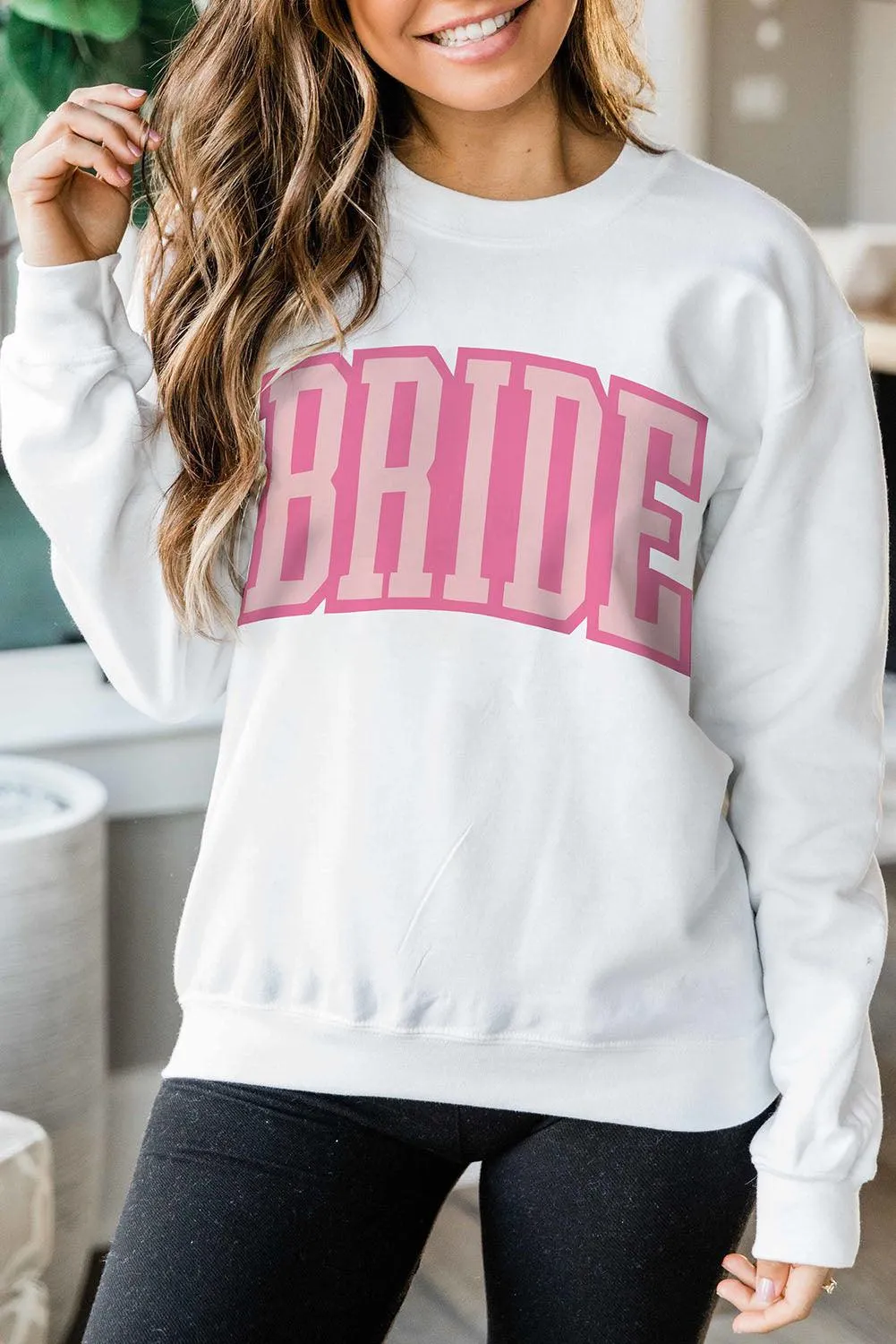 Merry Christmas Graphic Print Long Sleeve Sweatshirt