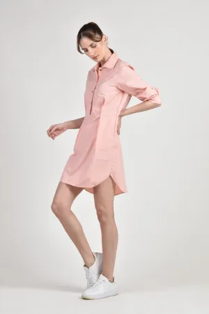 NEVILL Shirtdress with Pleat Detail (Peach)