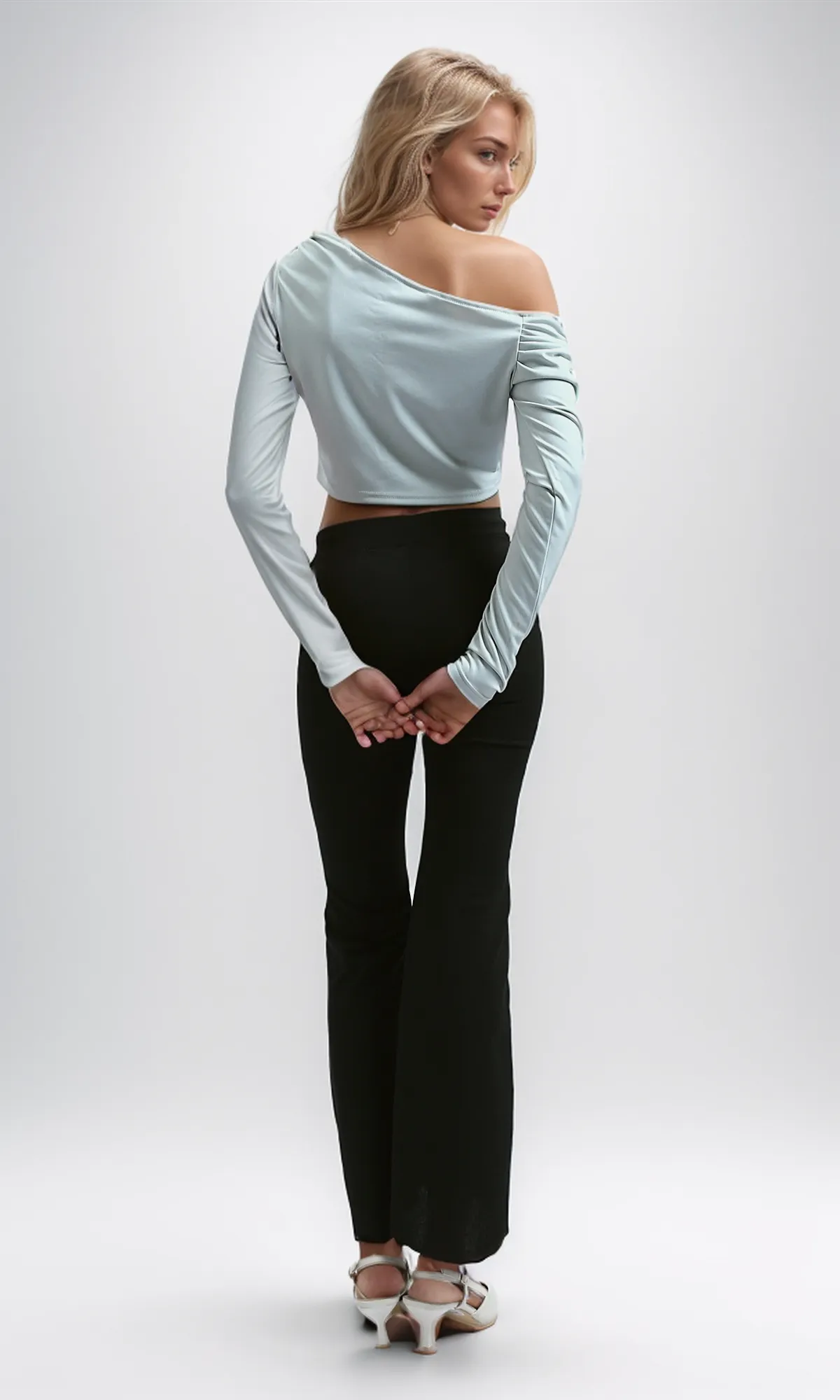 O189287 Mintgreen Slip On Top With One Sleeve