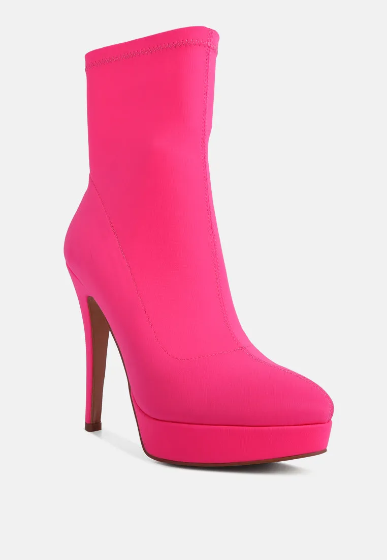 patotie lycra high heel ankle boots