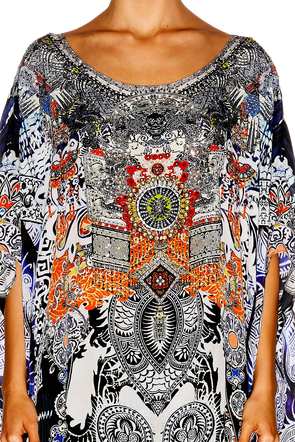 ROUND NECK KAFTAN HEART OF HONG