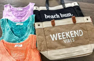 RTS Forever3am Jute and Vegan Leather Standing Tote