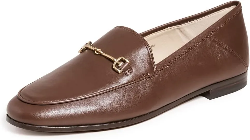 Sam Edelman Loraine Terrazo Brown Leather Classic Chain Detail Vamp Loafers 8.5