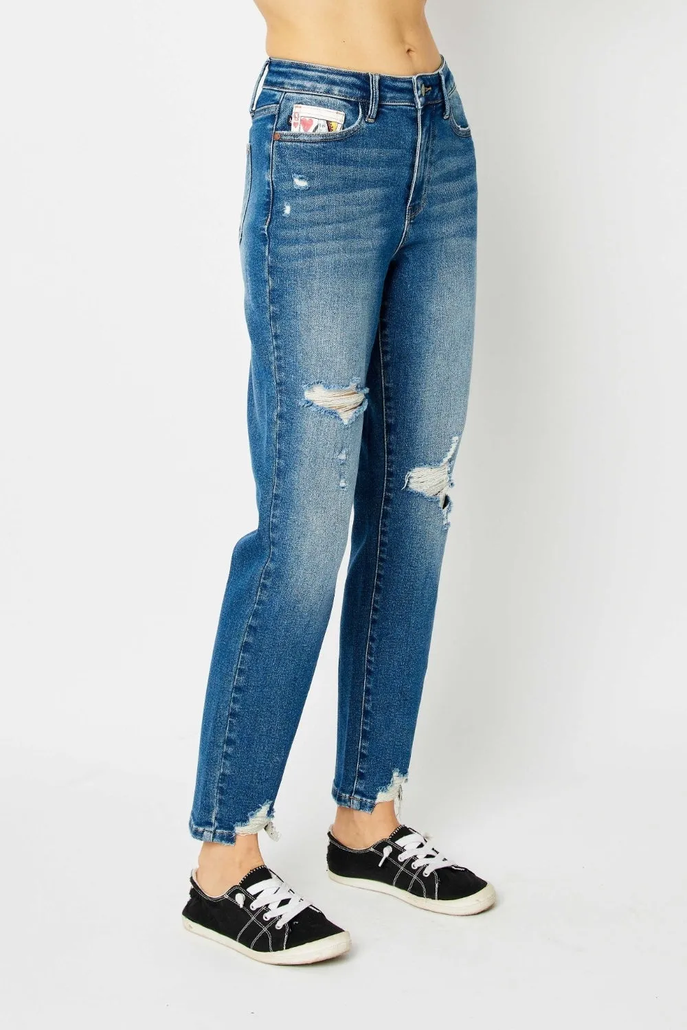 Sandy Hi-Rise Distressed Slim Judy Blue Jeans - ONLINE EXCLUSIVE!