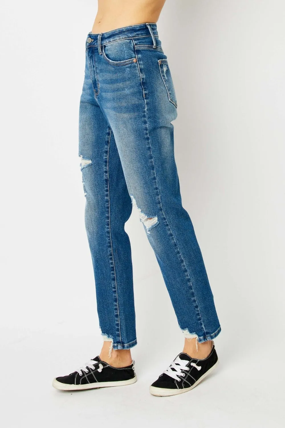 Sandy Hi-Rise Distressed Slim Judy Blue Jeans - ONLINE EXCLUSIVE!