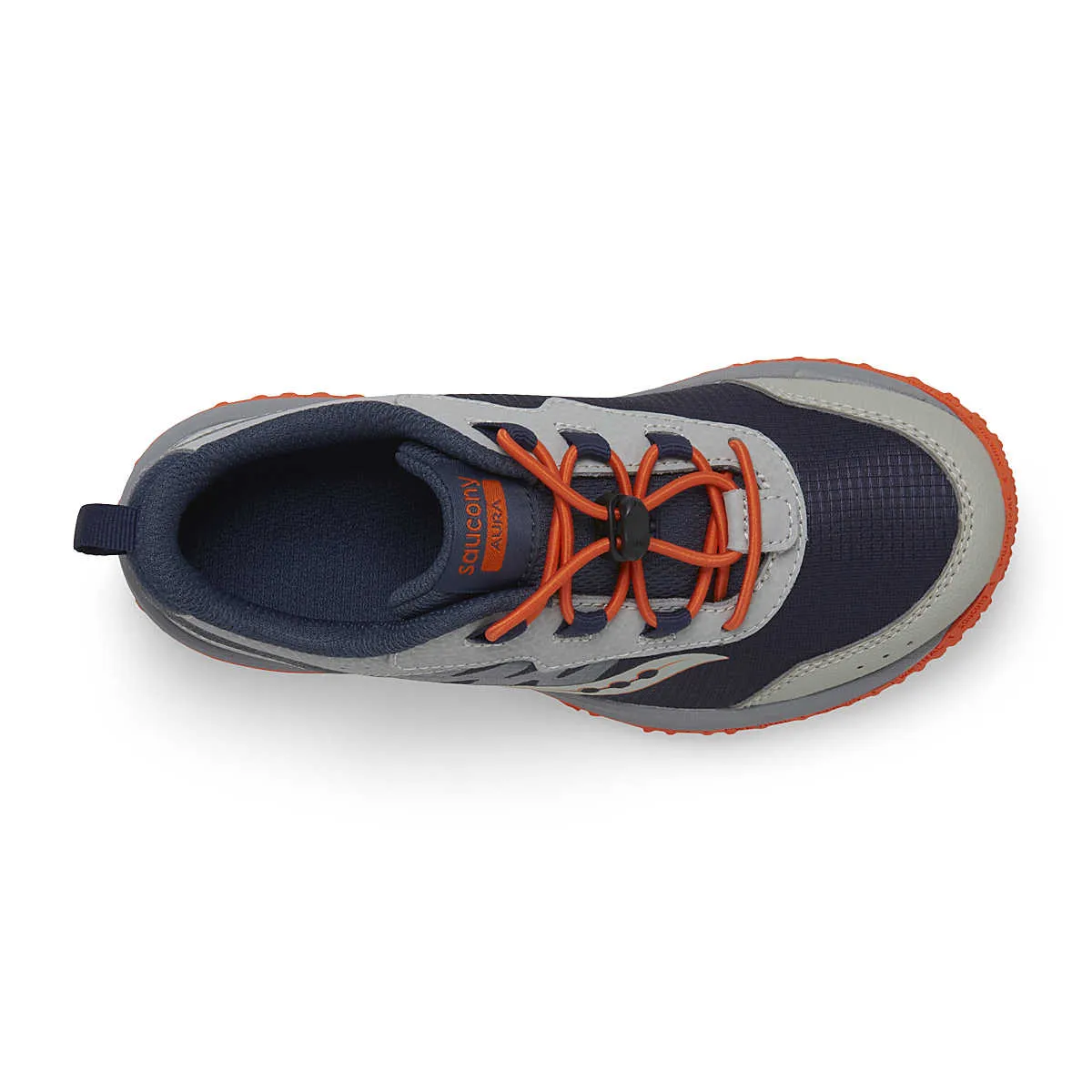 Saucony Aura KDZ | Grey/Orange/Navy Kids Sneakers