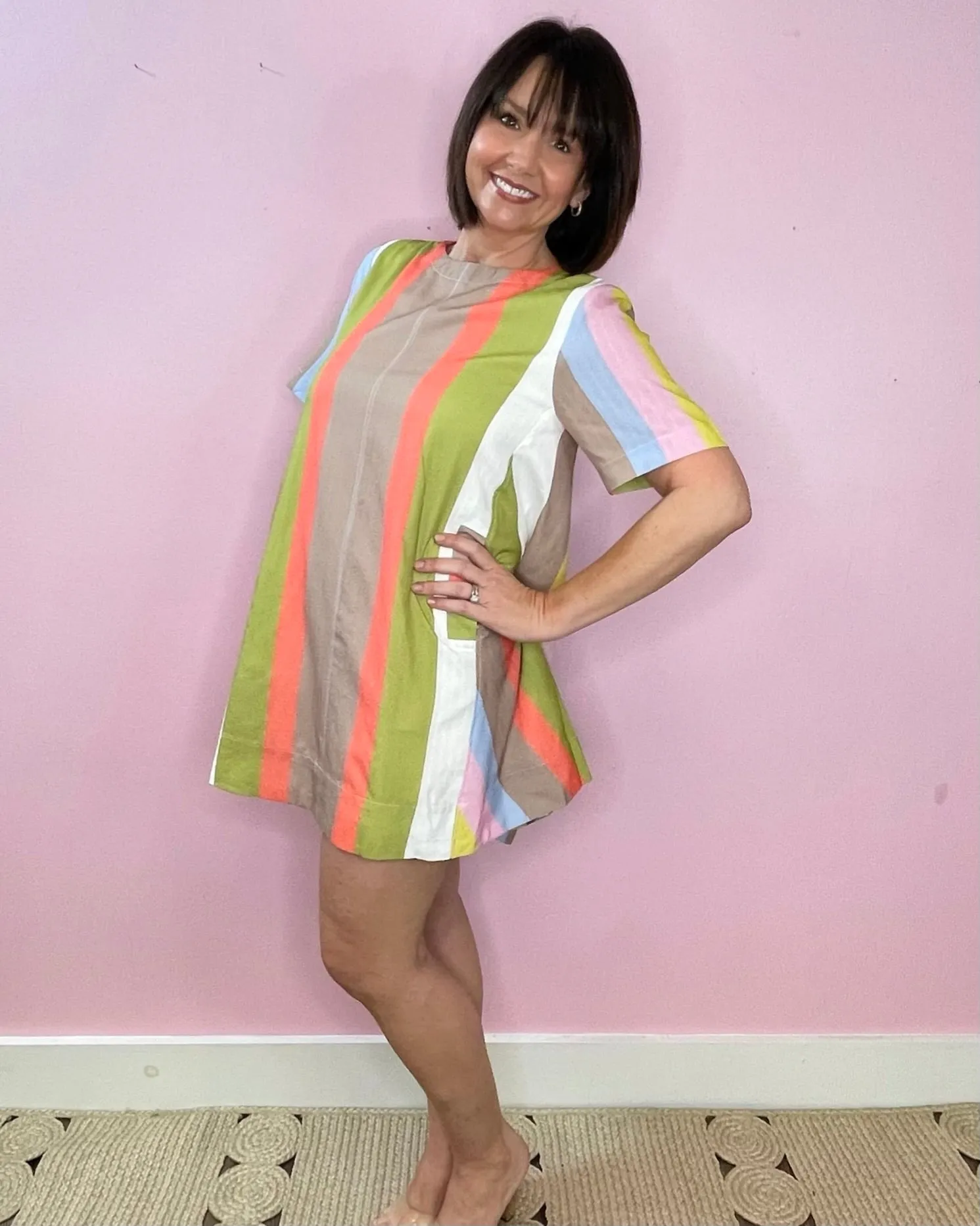 Sunset Stripes Shift Dress