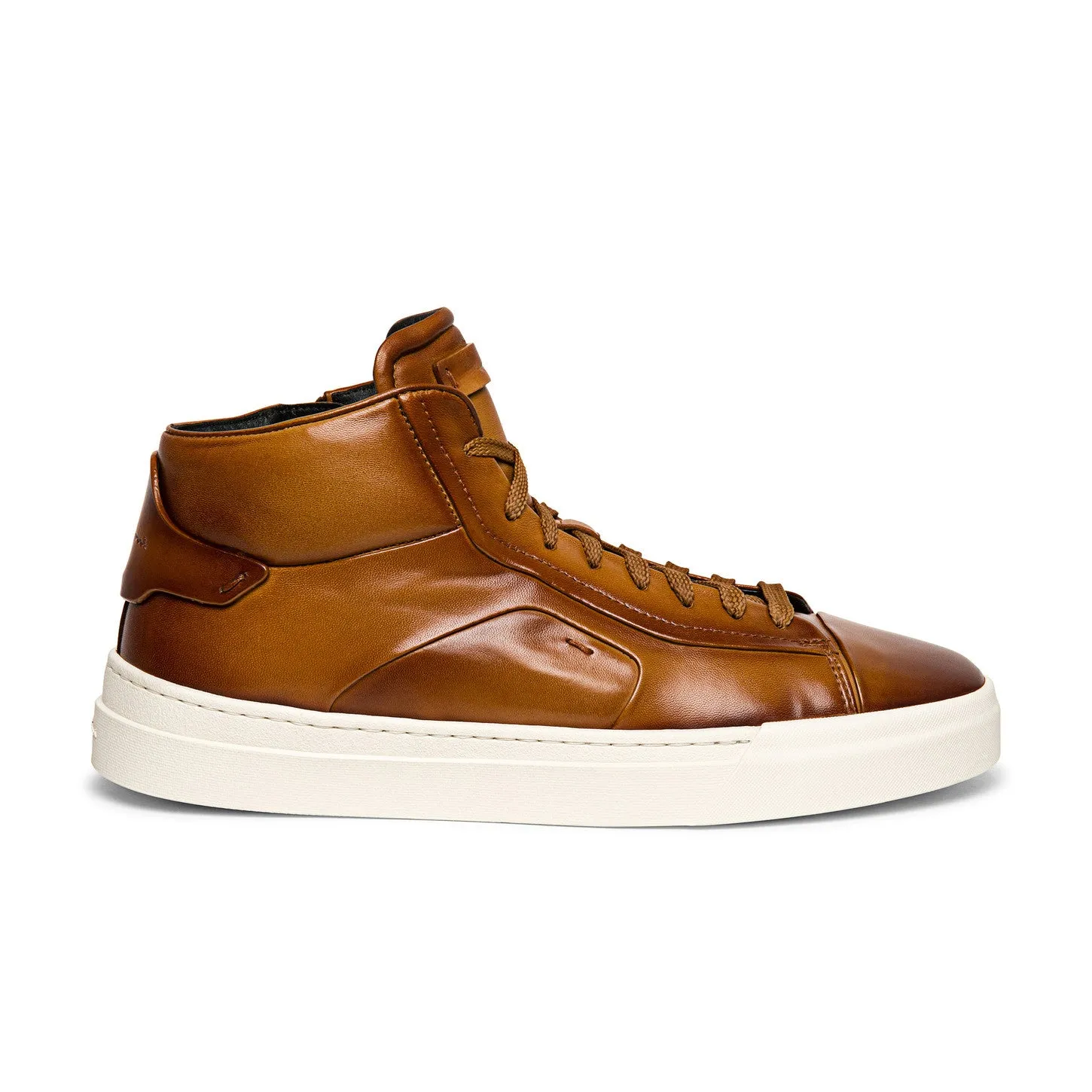 Tan Leather Estelle Lace Up High Top Sneakers - AW24