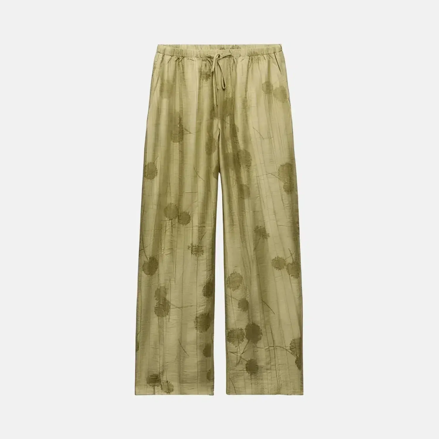 Tivara Boho Set – Olive green – Wide-leg high-waisted pants