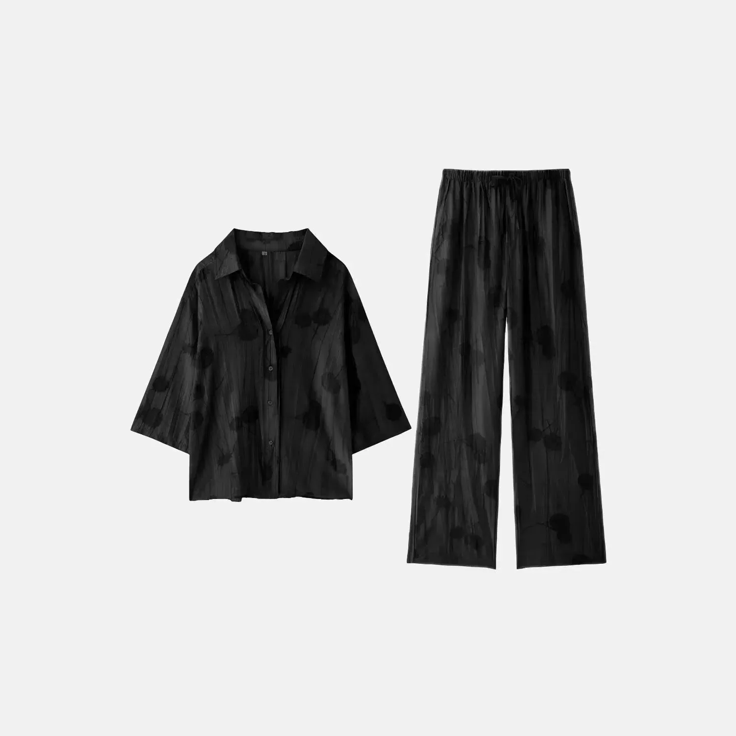 Tivara Boho Set – Olive green – Wide-leg high-waisted pants