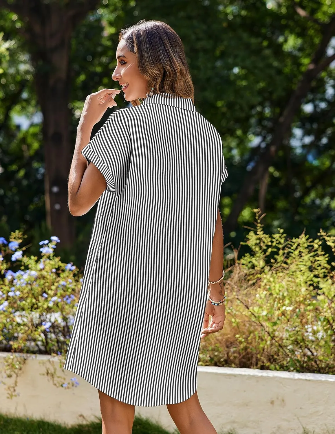 Zeagoo Womens Button Down Shirt Dress Cotton Linen Dress